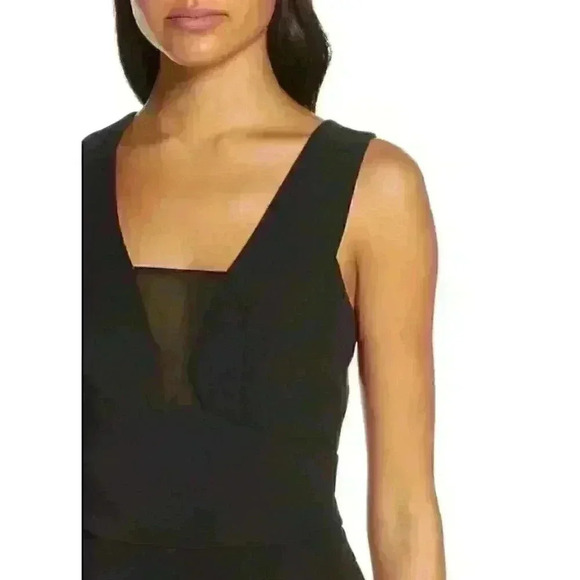 NWT Mesh plunging neckline little black dress - Picture 4 of 7